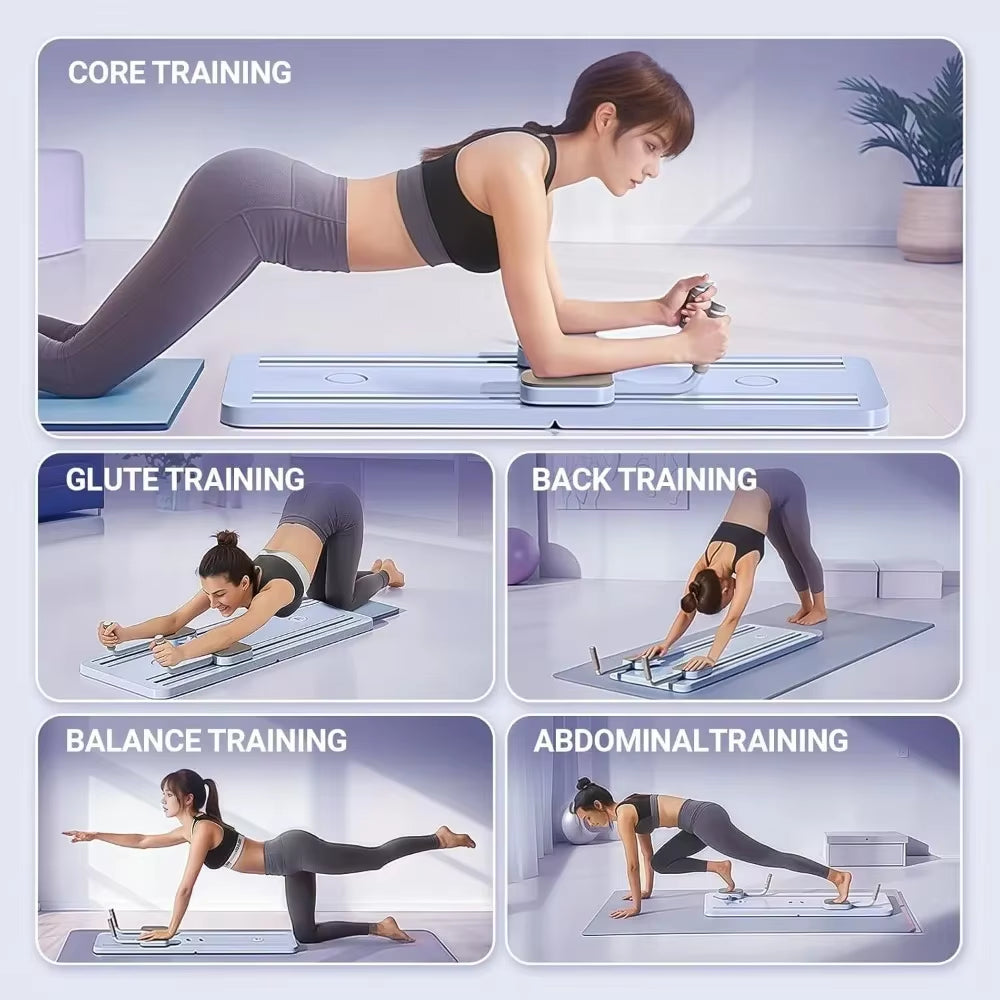 Multi-Purpose Foldable Pilates Reformer Board for Home